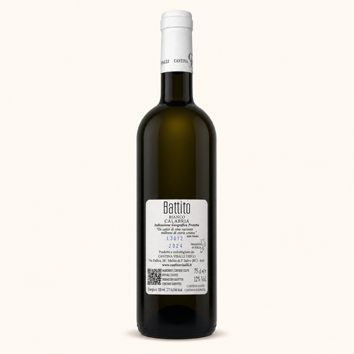 Battito Bianco – Cantina Visalli, etiket achterzijde