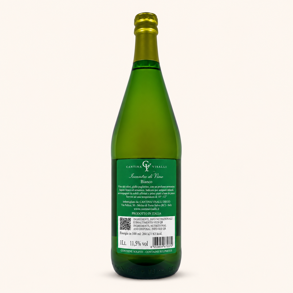 Visalli Bianco – Cantina Visalli, etiket achterzijde