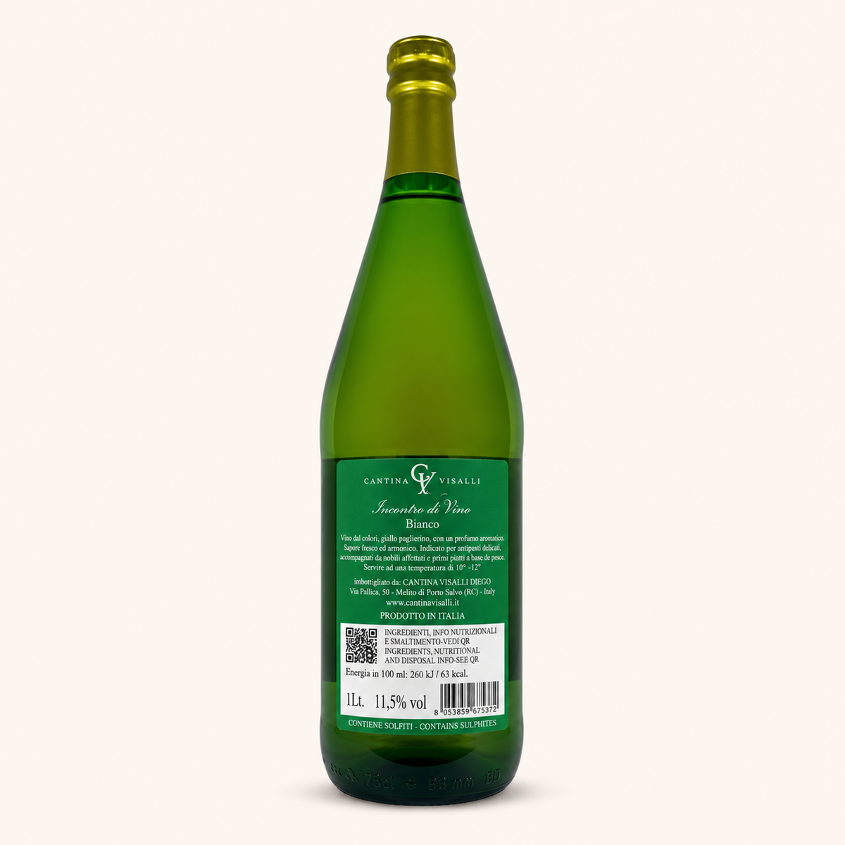 Visalli Bianco – Cantina Visalli, etiket achterzijde