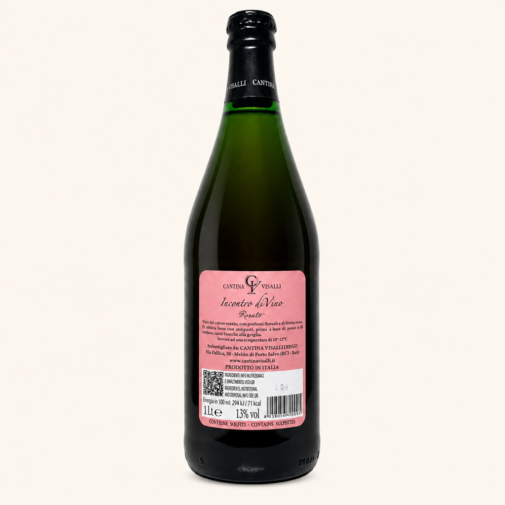 Visalli Rosato – Cantina Visalli, etiket achterzijde