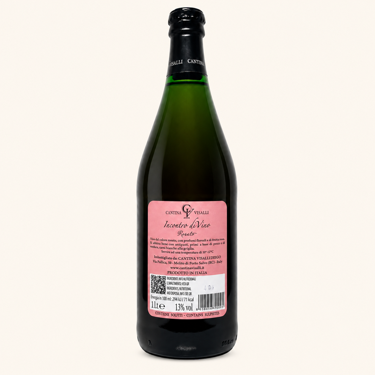 Visalli Rosato – Cantina Visalli, etiket achterzijde