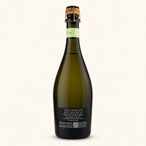Ale Spumante Brut – Vignamato, etiket achterzijde
